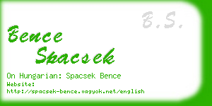 bence spacsek business card